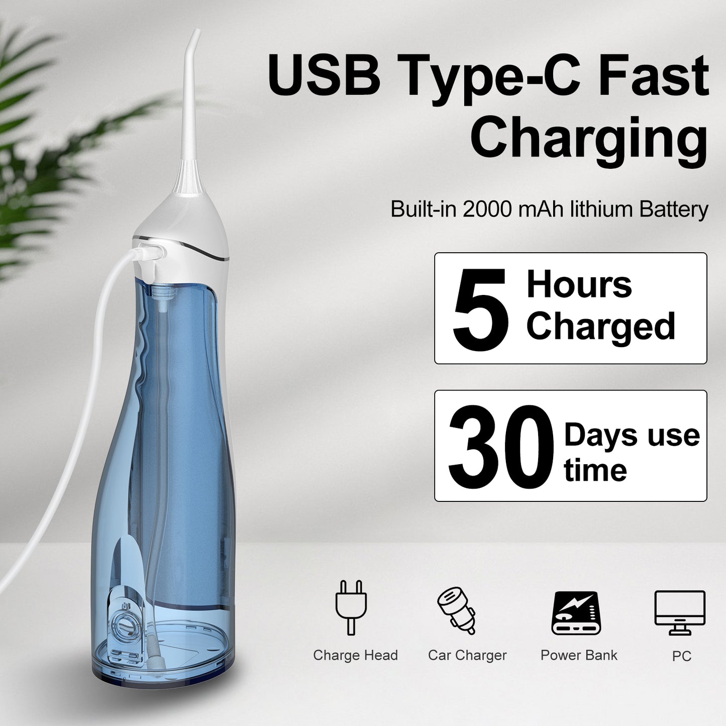h2ofloss Water Flosser Dental Oral Irrigator Portable