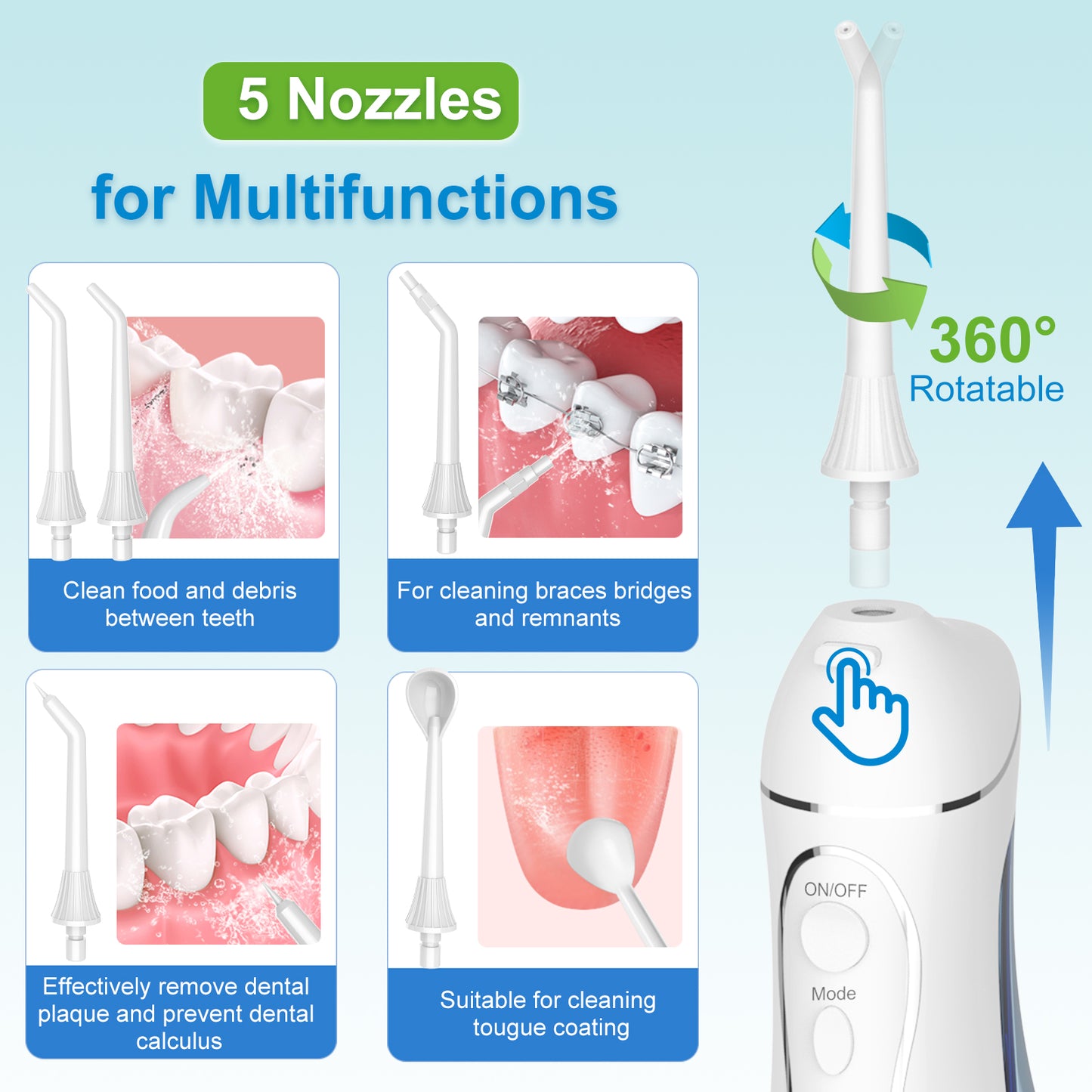 h2ofloss Water Flosser Dental Oral Irrigator Portable