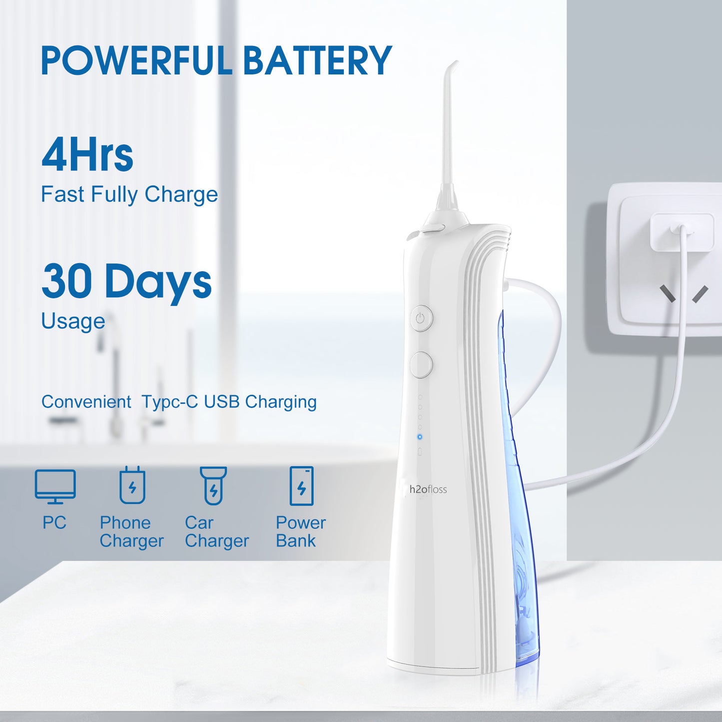 h2ofloss powerful water flosser irrigador dental