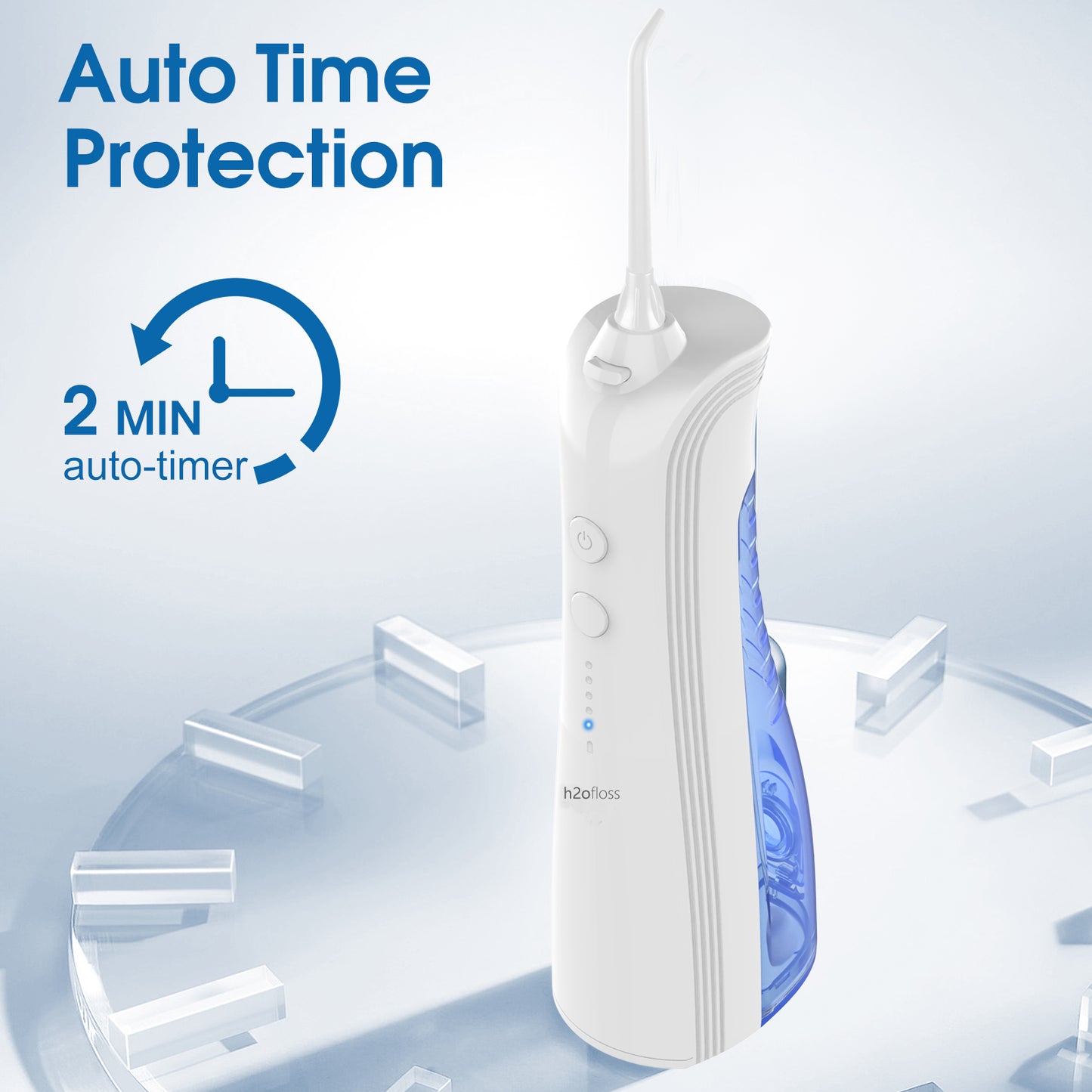 h2ofloss water flosser 2 minutes auto-timer