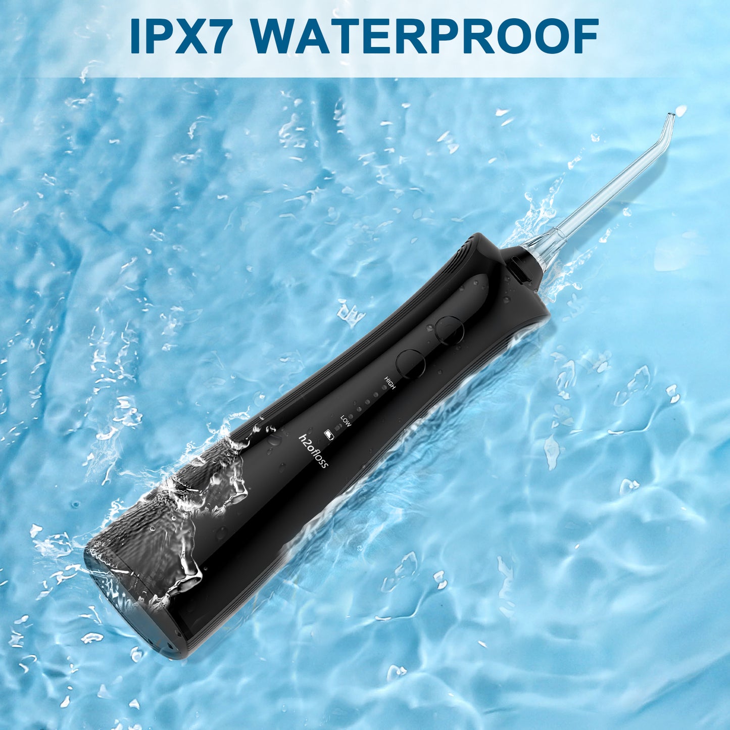 h2ofloss water flosser IPX7 waterproof