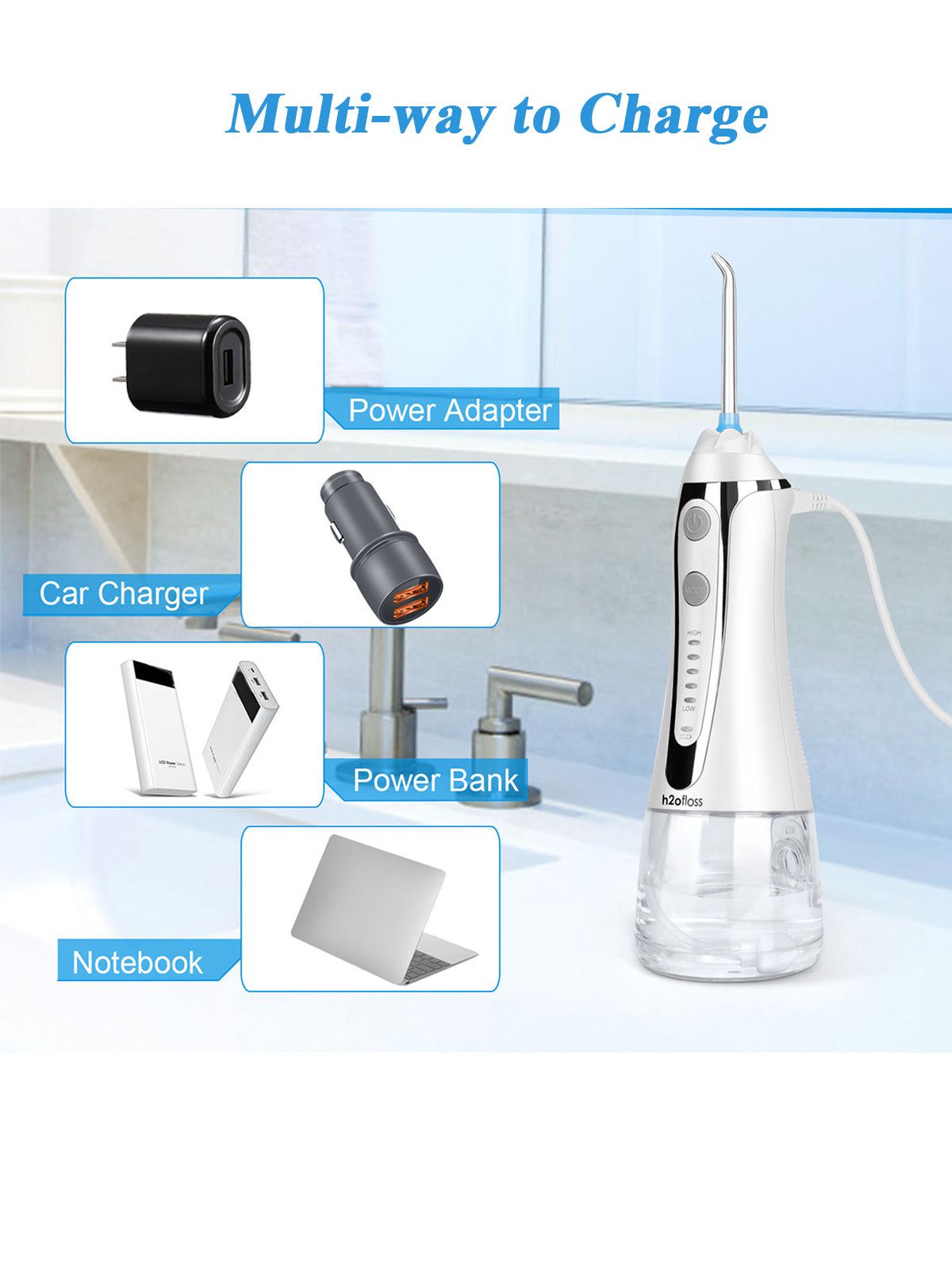 h2ofloss water flosser rechargeable