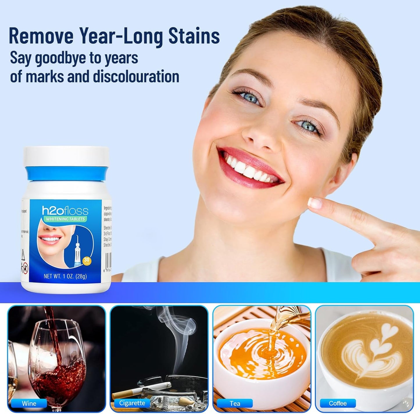 whitening tablets for h2ofloss water flosser