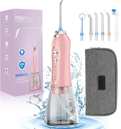 h2ofloss Oral Irrigator Dental Water Flosser Portable HF-6 Black