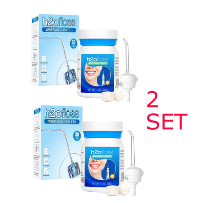 Whitening Tablets and Nozzle for h2ofloss Water Dental Flosser-30 pcs /Bottle (Cinnamon)