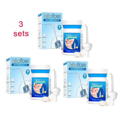 Whitening Tablets and Nozzle for h2ofloss Water Dental Flosser-30 pcs /Bottle (Cinnamon)