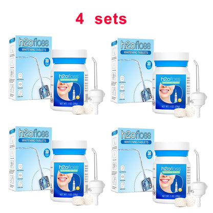 Whitening Tablets and Nozzle for h2ofloss Water Dental Flosser-30 pcs /Bottle (Cinnamon)