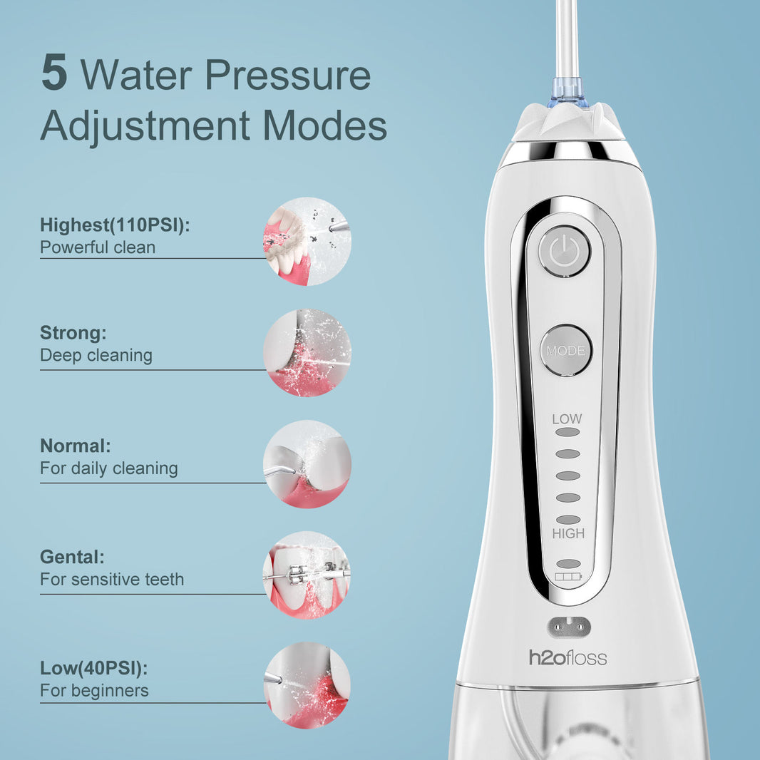 h2ofloss Water Flosser-Portable Dental Oral Irrigator for travel